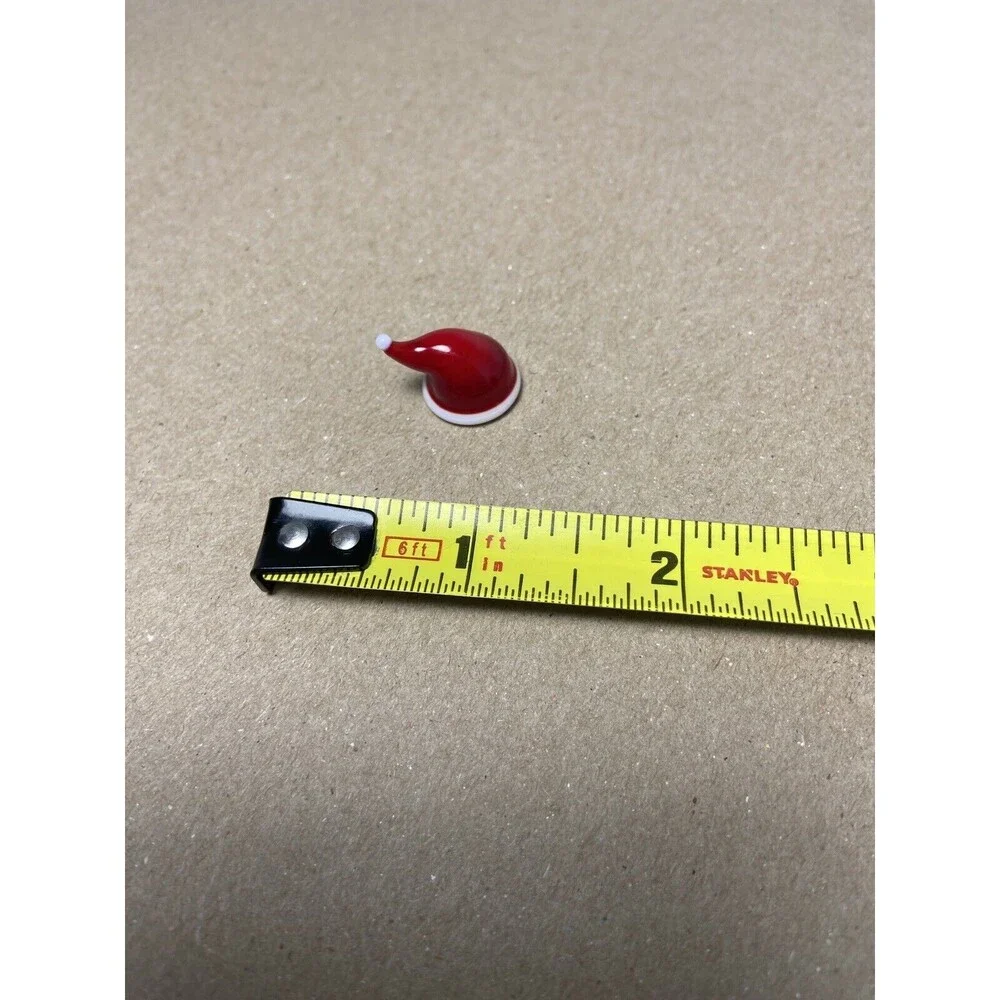Ganz Miniature Red White Art Glass Santa Hat Figurine .75 inch